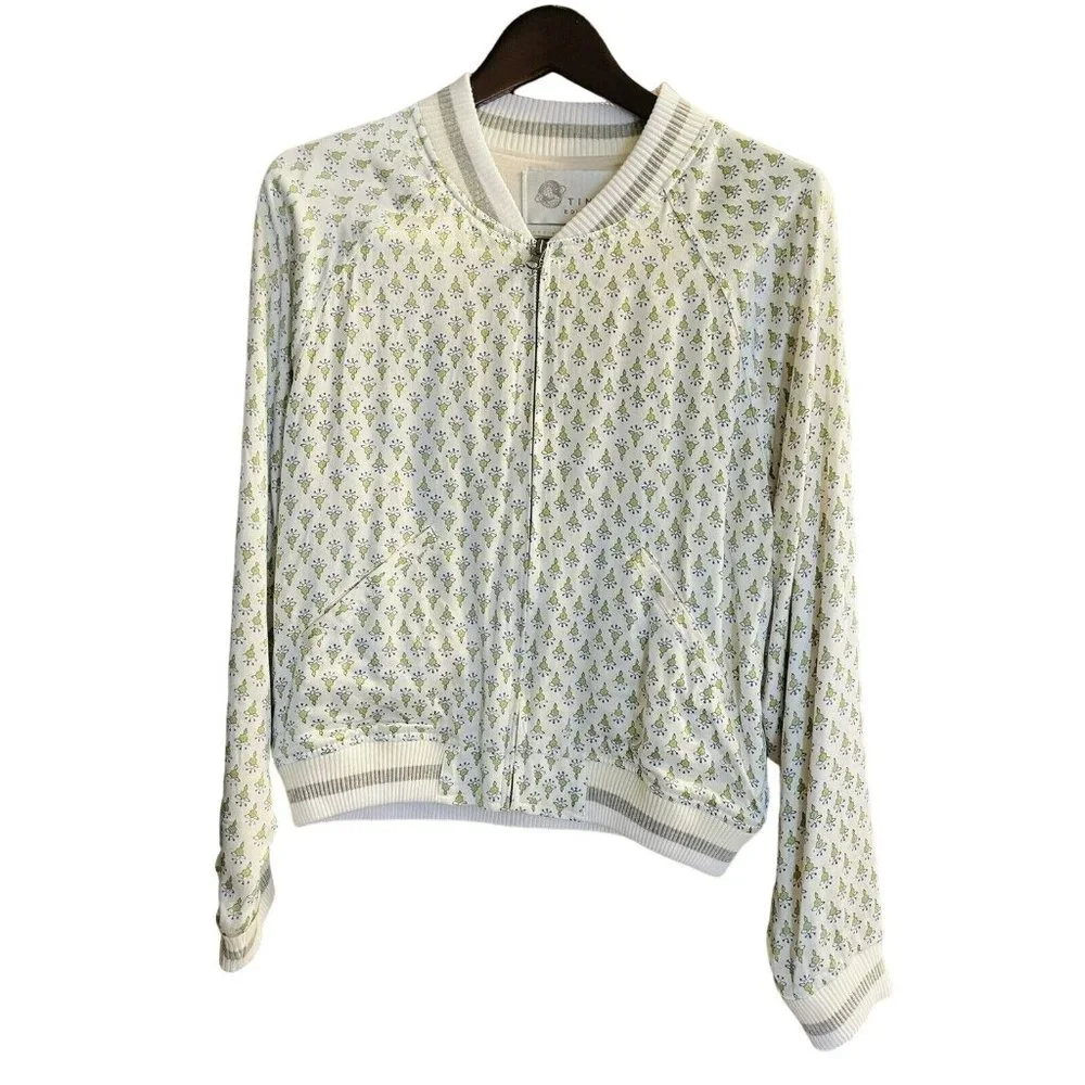 Anthropologie Tiny Editions Embroidered Viscose Zip Up Jacket Women’s  Medium - Picture 3 of 12